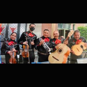 Mariachis LV band with red color bow on their neck