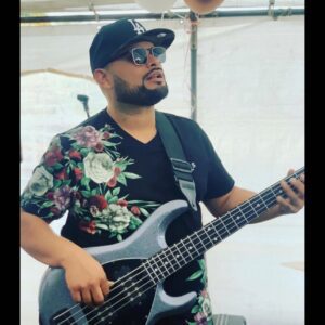 Musician playing stingray Guitar